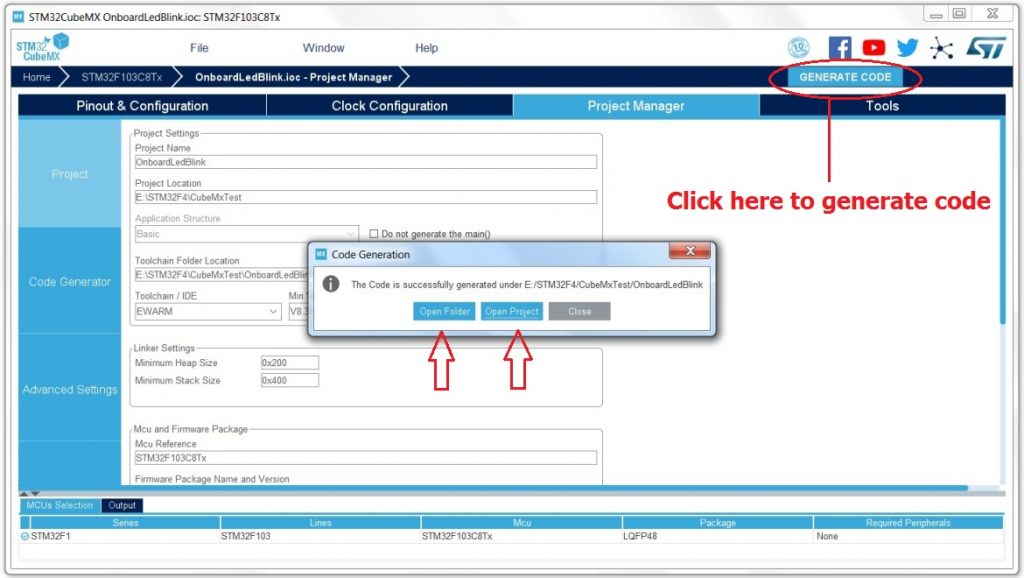 STM32CubeMX Generate Code